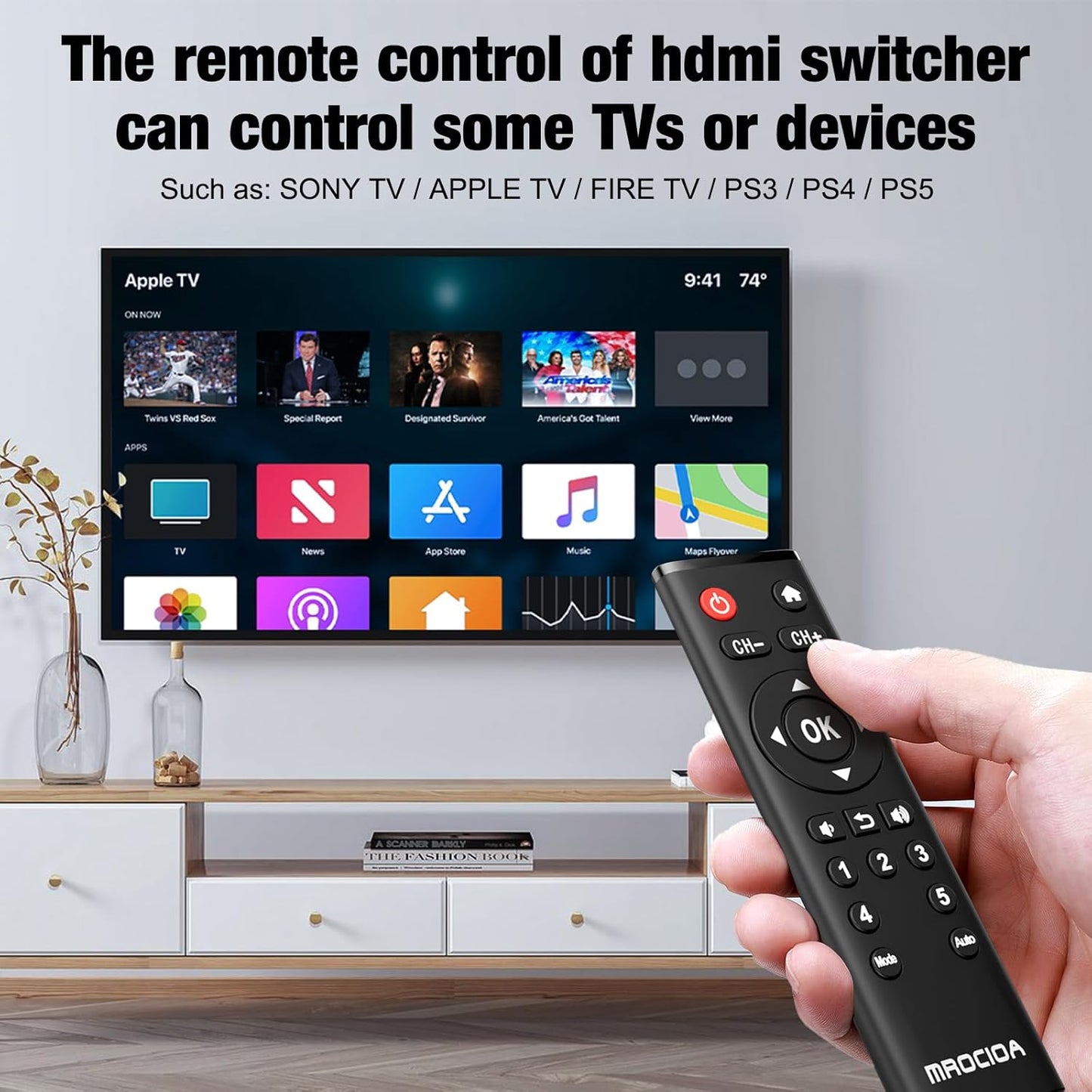 HDMI 2.1 Switch 8K 60Hz, 4K 120Hz 5 in 1 Out HDMI Switcher Splitter with iOS app/CEC Remote, Resolution Adjusted, ARC, HDR10+, Dolby Vision, HDCP 2.3, Dolby Atmos, VRR, ALLM for PS5 Xbox