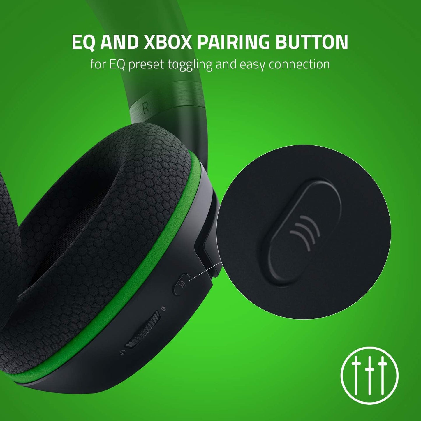 Razer Kaira Wireless Gaming Headset for Xbox Series X|S, Xbox One: Triforce Titanium 50mm Drivers - Cardioid Mic - Breathable Memory Foam Ear Cushions - EQ Pairing Button - Windows Sonic - Black