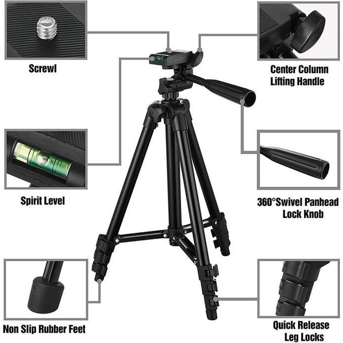 Portable Telescopic Smartphone Tripod With Phone Holder-No Rod