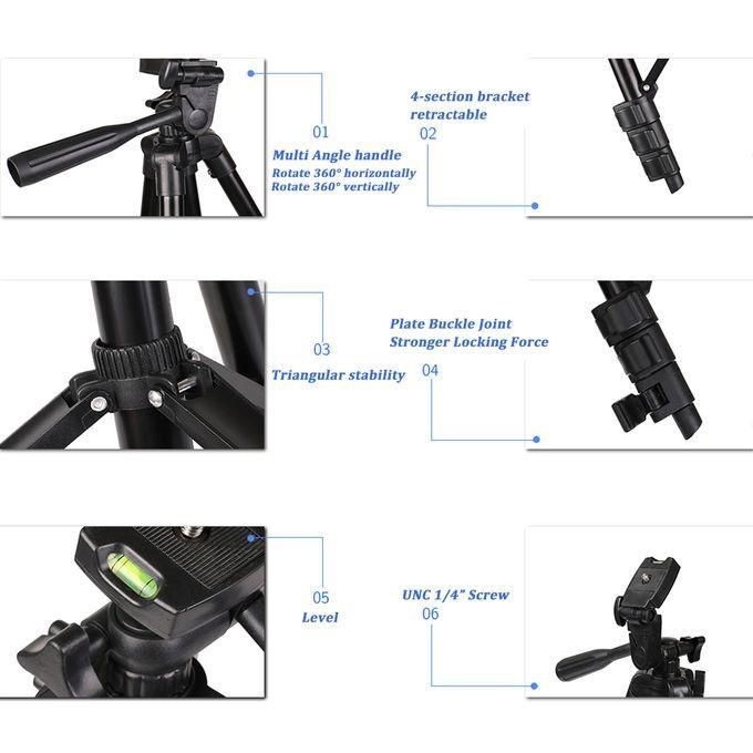 Portable Telescopic Smartphone Tripod With Phone Holder-No Rod