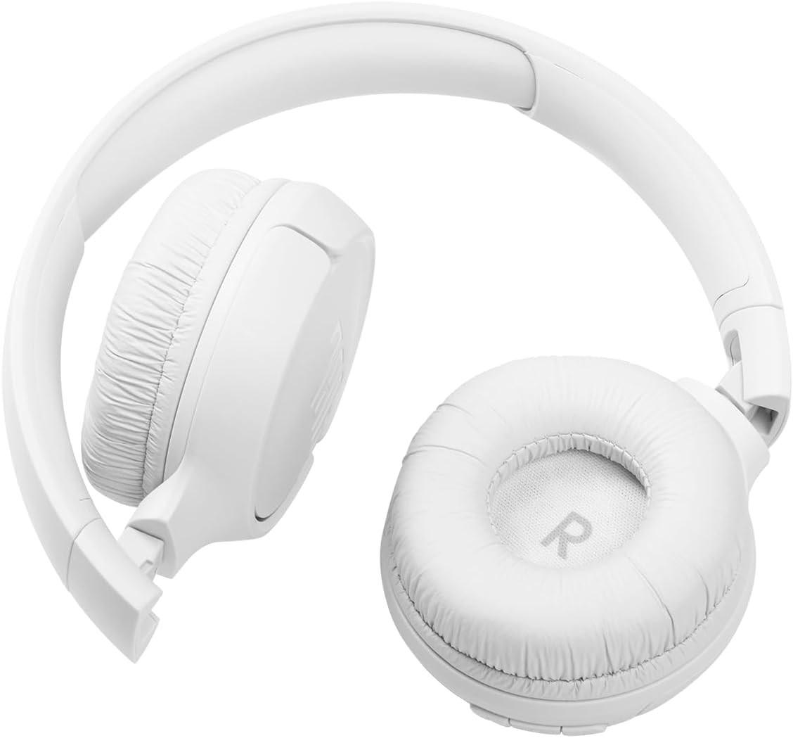 JBL Tune 510BT: Wireless On-Ear Headphones with Purebass Sound - White, Medium